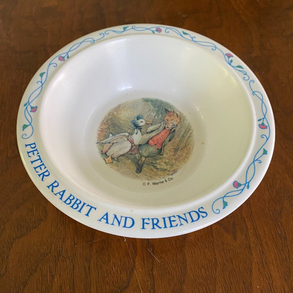 Beatrix Potter Peter Rabbit & Friends Vintage Melamine Bowl Jemima Puddleduck